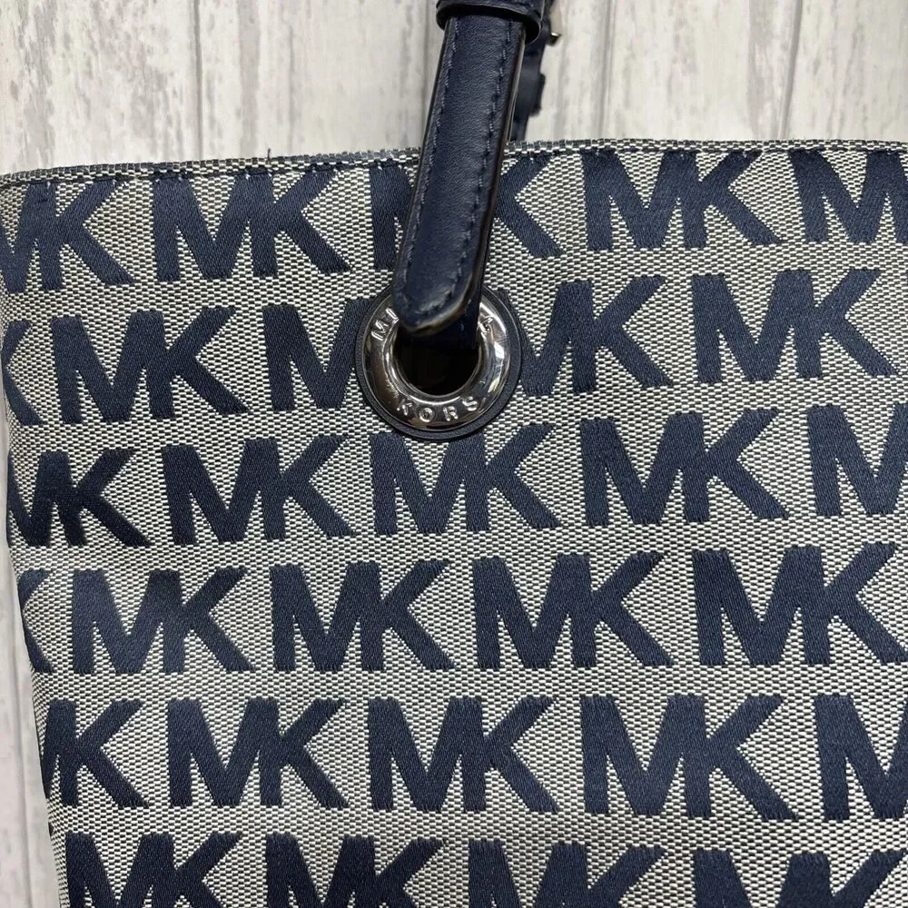 Womens Michael Kors Signature Navy Small Tote